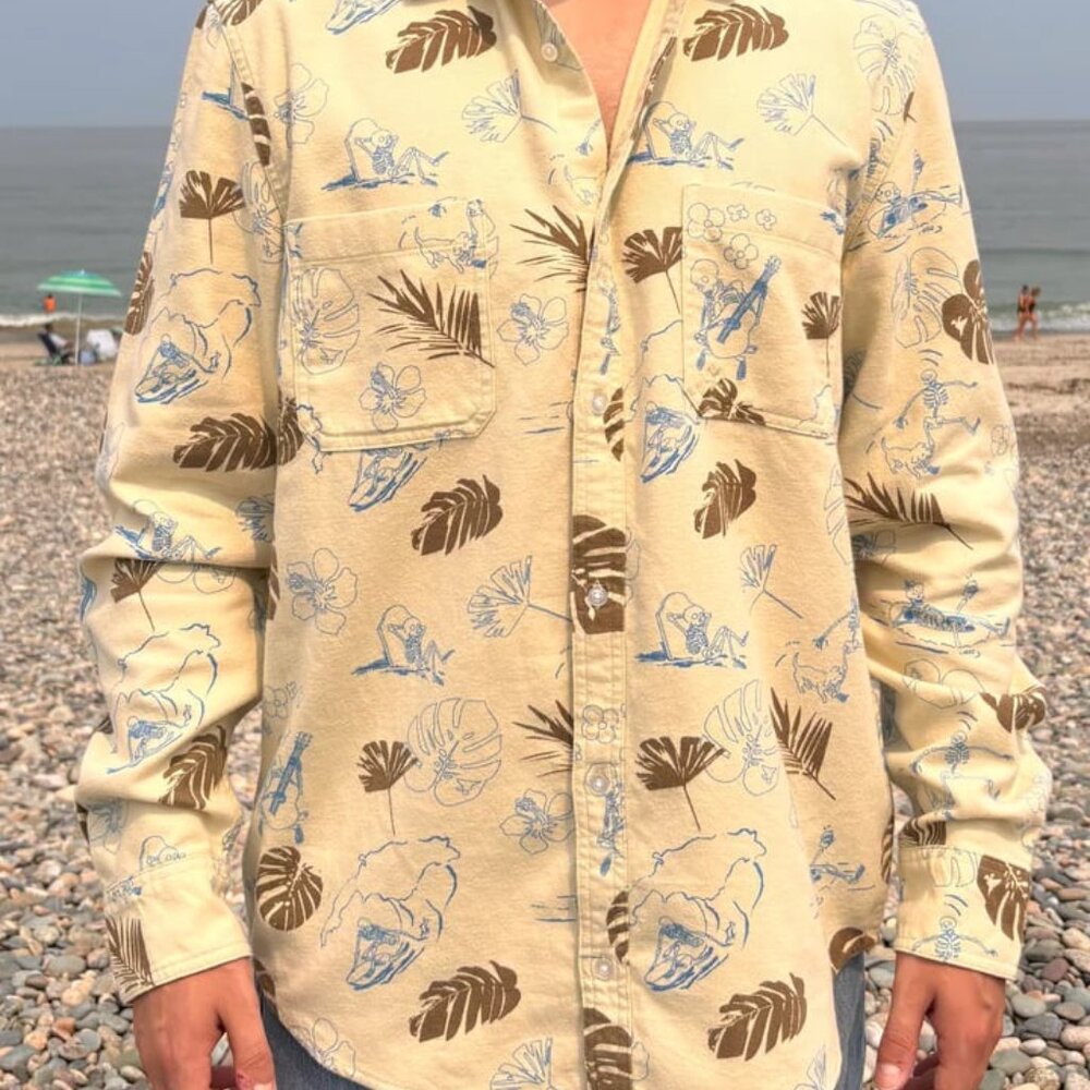 Kona Skeleton Dude Long Sleeve Flannel Size 3XL